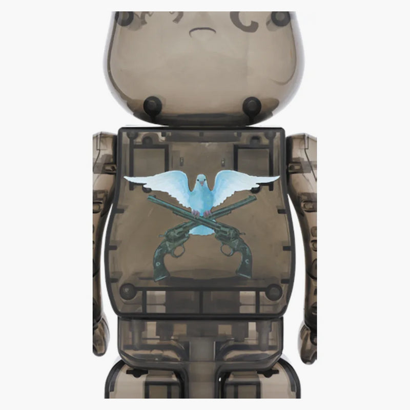 Bearbrick 3. Paradis x Roarguns 100% & 400% Set Clear Black