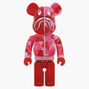 Bearbrick X Bape Abc Camo Shark 1000% Clear Red