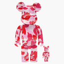 Bearbrick a koupací lidoop ABC camo 100% & 400% set růžový