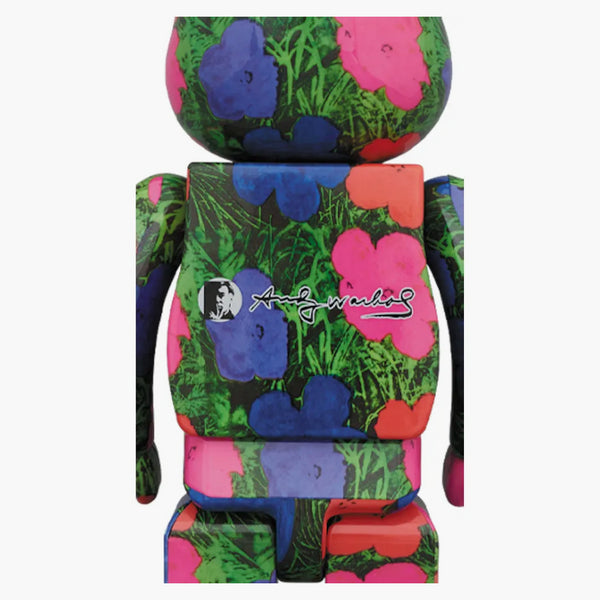 Bearbrick Andy Warhol "Flowers" 100% & 400% Set