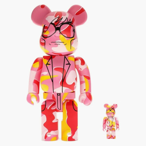 Bearbrick Andy Warhol Camo Ver. 100% a 400% sada růžová