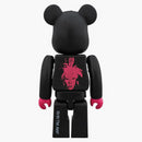 Bearbrick Andy Warhol Designcon 100% Black/Pink