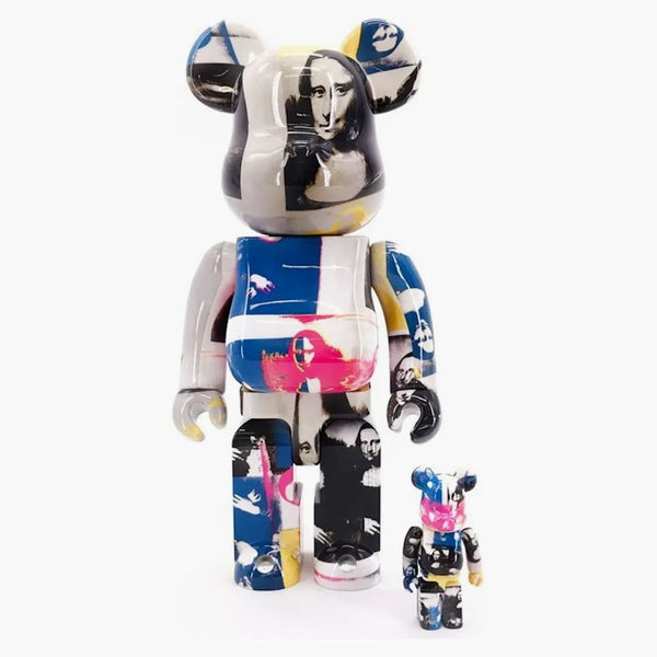 Bearbrick Andy Warhol Double Mona Lisa 100% & 400% Set Multicolor