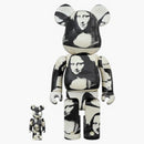 Bearbrick Andy Warhol "Double Mona Lisa" 100% & 400% Set White/Black