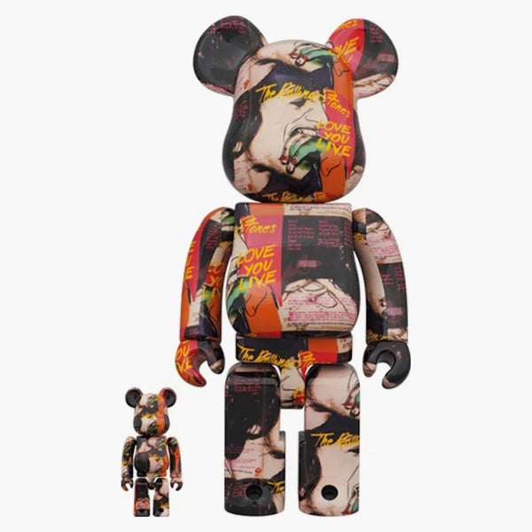 Bearbrick Andy Warhol x Rolling Stones (Love You Live) 100% & 400% Set