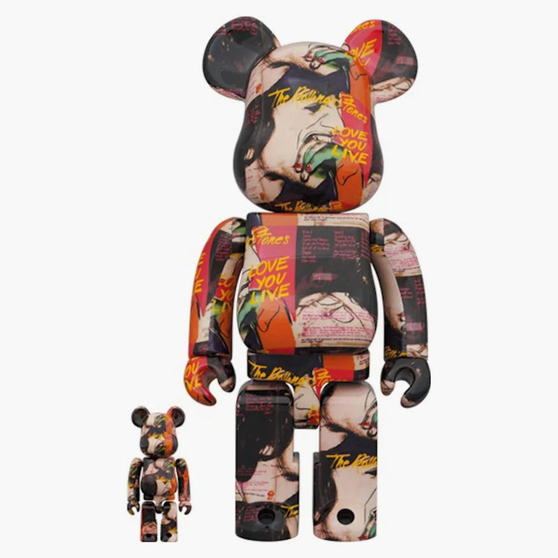 Bearbrick Andy Warhol x Rolling Stones (Love You Live) 100% & 400% Set