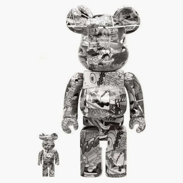 Bearbrick Astro Boy Manga Comic Pattern 100% & 400% Set Black/White