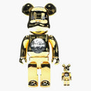 Bearbrick Atmos Gold Chrome 100% y 400% establecido Multi