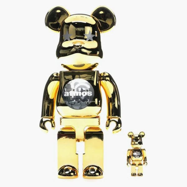 Bearbrick Atmos Gold Chrome 100% & 400% Set Multi