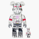 Bearbrick Bait X Medicom Transformers Megatron 100% & 400% Set Silver