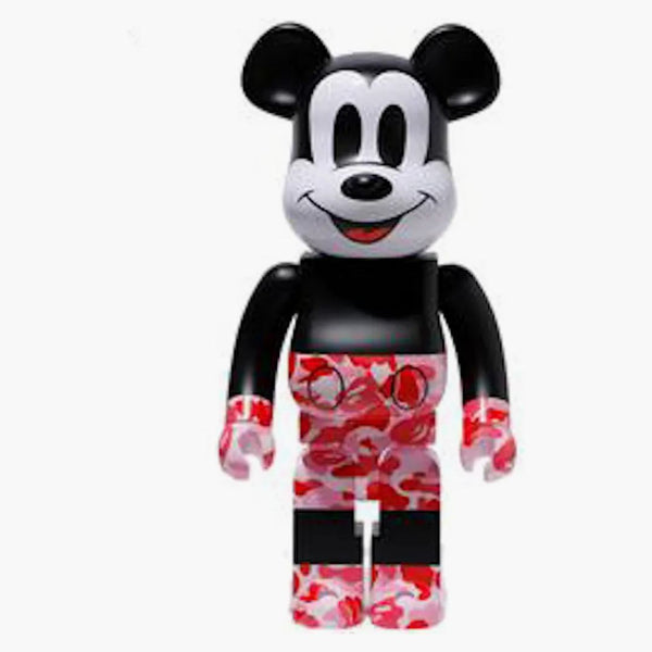 Bearbrick Bape Mickey Mouse 1000% Black/red Camo