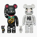 Bearbrick Bape (R) Maneki Neko Black / Dada White (sada 4) 100% a 400% sady