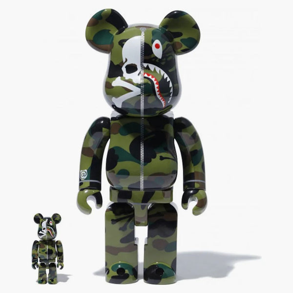 Bearbrick Bape x Mastermind 100% & 400% Set Green Camo