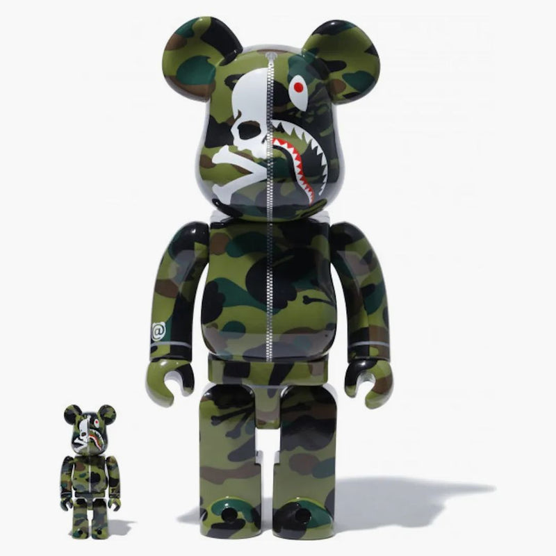 Bearbrick Bape x Mastermind 100% & 400% Set Green Camo