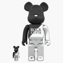 Bearbrick Blvck Scale X CLS 100% & 400% set Silver/Black