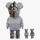 Bearbrick Bape Legacy Camo Shark 100% & 400% Set Gray