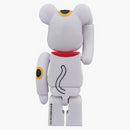 Bearbrick Beckoning Cat 100% White Fortune