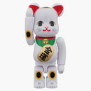 Bearbrick Beckoning Cat 100% White Fortune