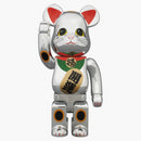 Bearbrick Beckoning Cat 400% Silver