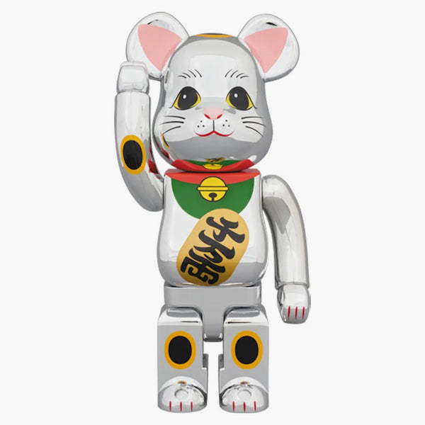 Bearbrick Beckoning Cat Chrome Plated Gauze 400% Chrome