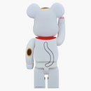 Bearbrick Beckoning Cat Flocky 400% White