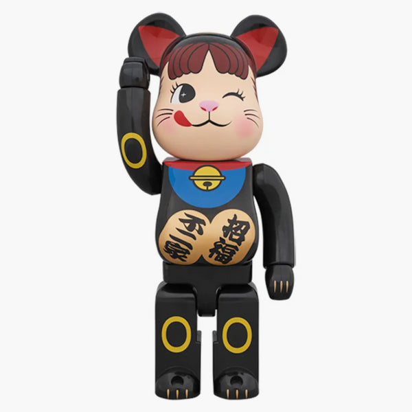 Bearbrick Beckoning Cat Peko Chan 100% & 400% Set Black