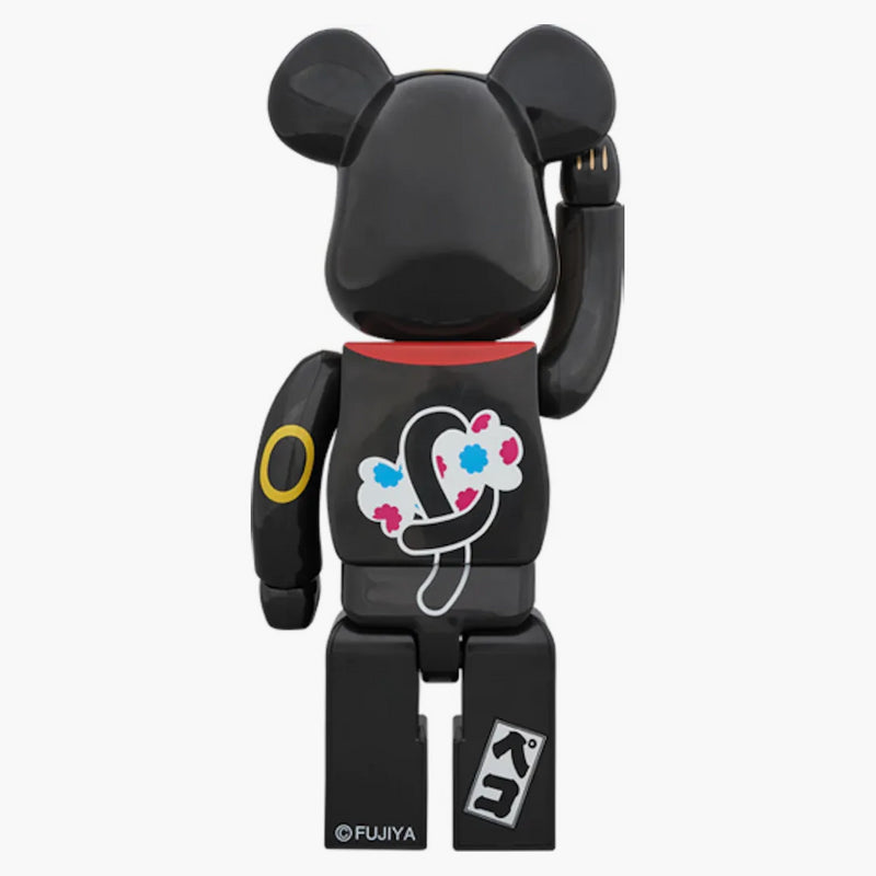 Bearbrick Beckoning Cat Peko Chan 100% & 400% Set Black