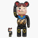 Bearbrick Beckoning Cat Peko Chan 100% & 400% Set Black