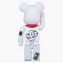 Bearbrick Beckoning Cat Peko-Chan 400% White