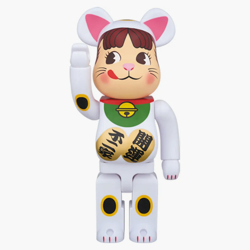Bearbrick Beckoning Cat Peko-chan 400% bílá