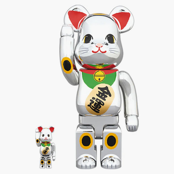 Bearbrick Beckoning Cat Silver Plated Fortune 100% & 400% set