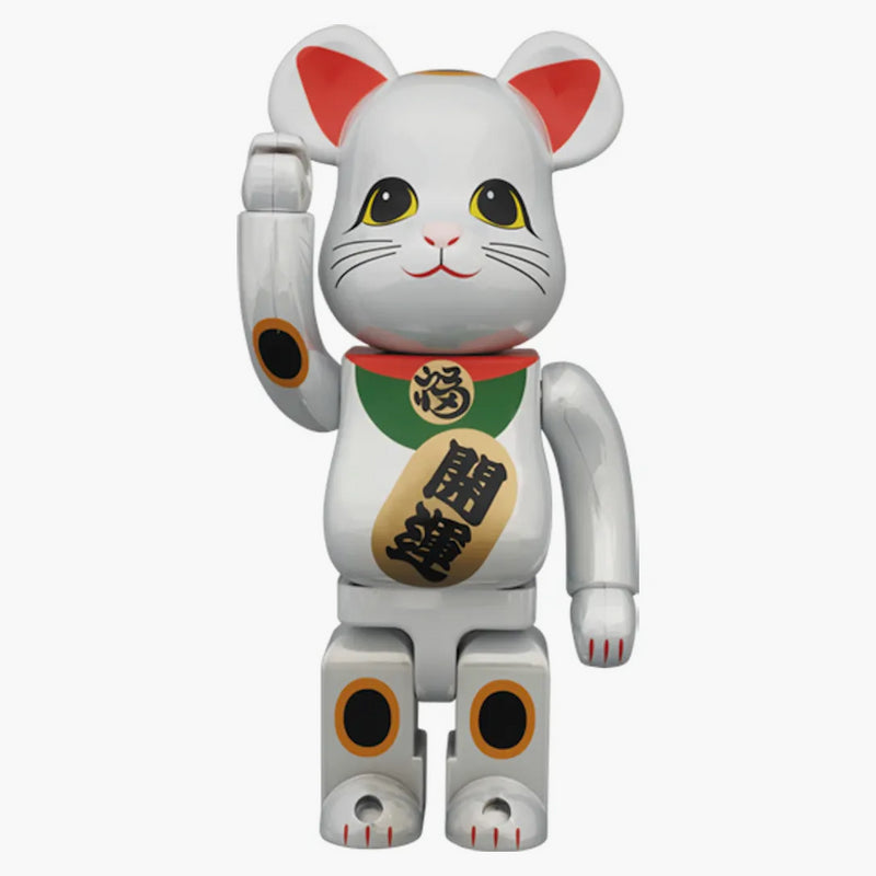 Bearbrick Beckoning Cat (white Plating) 400% White