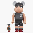 Capitán de Bearbrick Tsubasa Hyuga Kojiro 100% y 400% Negro