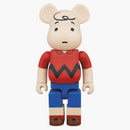 Bearbrick Charlie Brown 400% beige/red