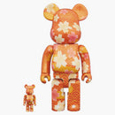 Bearbrick Chiyogami 100% & 400% set orange
