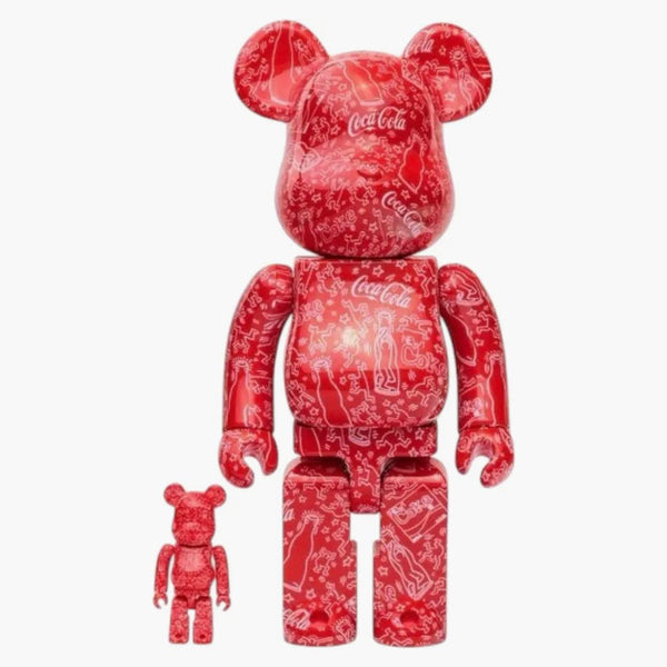 Bearbrick Coca-Cola Keith Haring 100% & 400% Set Red/White