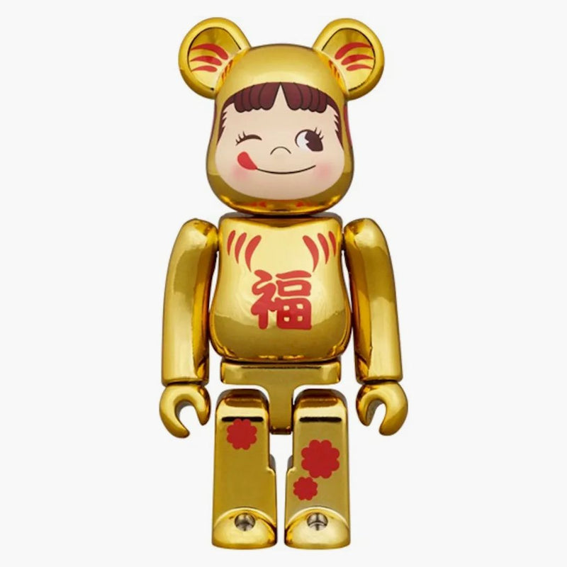 Bearbrick pro peko-chan zlaté pokovené 100% a 400% sada