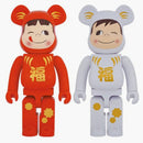 Bearbrick for Peko-chan and Poko-Chan 1000% Set Red/White