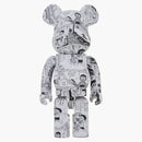 Bearbrick Doraemon (komiks ver.) 1000% černobílý