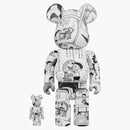 Bearbrick Doraemon (Comic ver.) 100% & 400% Set Black & White
