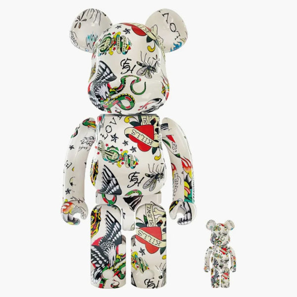 Bearbrick Ed Hardy 100% & 400% sada bílá