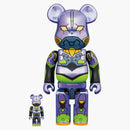 Bearbrick Evangelion Unit 1 100% & 400% Set Chrome Ver.
