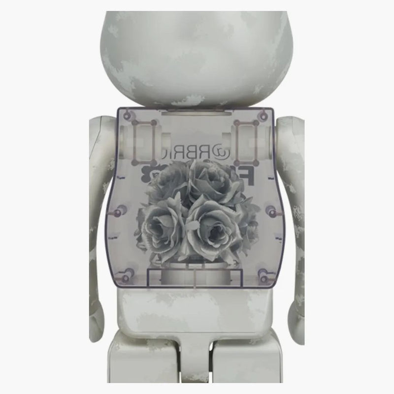 Bearbrick Flora (květina) 1000% stříbro