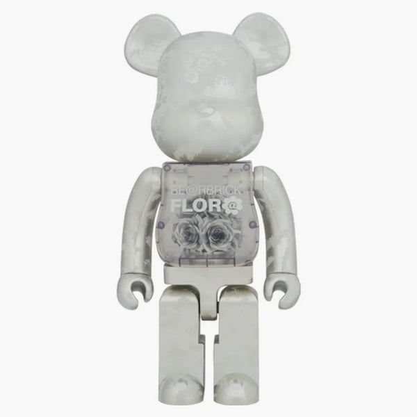 Bearbrick Flora (květina) 1000% stříbro
