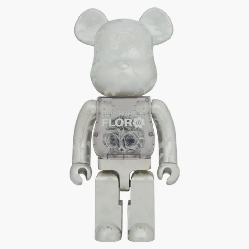 Bearbrick Flora (květina) 1000% stříbro