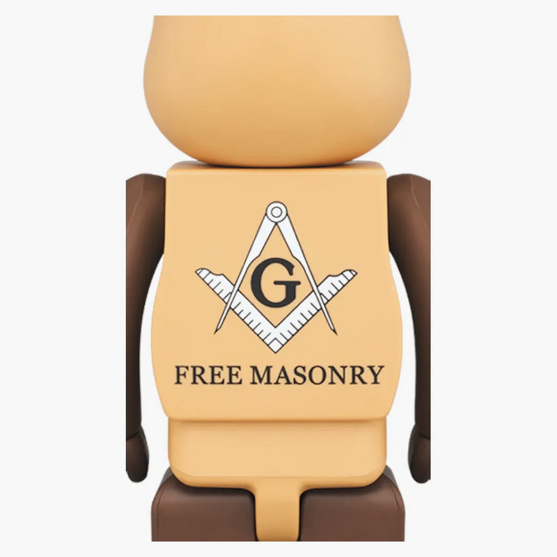 Bearbrick Freemasonry 100% a 400% set hnědé