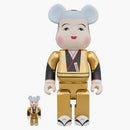 Bearbrick Fukusuke Gold Plating 100% & 400% Set Gold