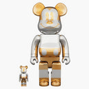 Bearbrick X Sorayama Future Mickey 100% & 400% Set Silver/Gold