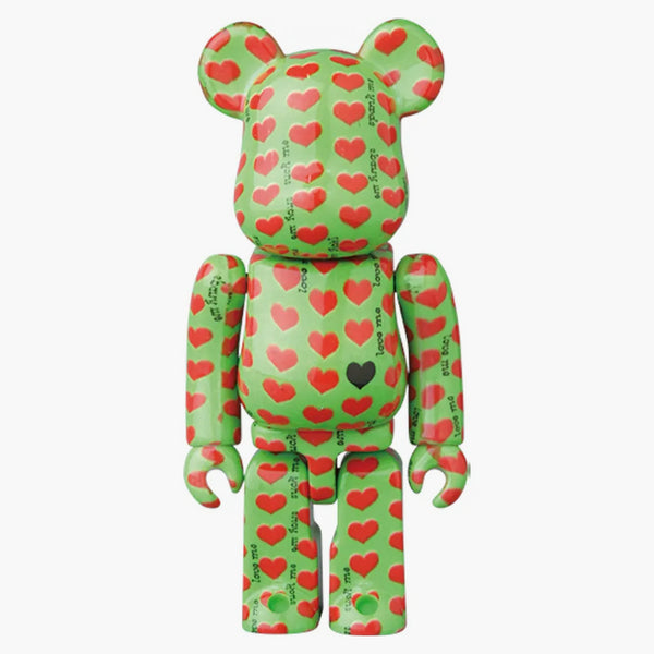 Bearbrick Green Heart 100% a 400% zelené