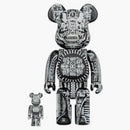 Bearbrick Hr Giger 100% & 400% Set Black Chrome